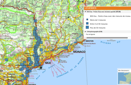 Cartographie des points BSS Eau